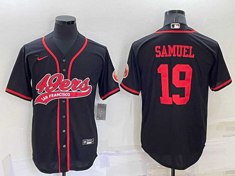 Men's San Francisco 49ers #19 Deebo Samuel Black Cool Base Stitched Baseball Jersey